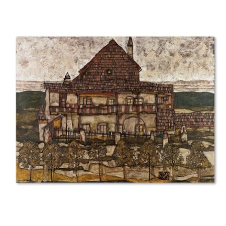 Egon Schiele 'House With Shingle Roof' Canvas Art,35x47